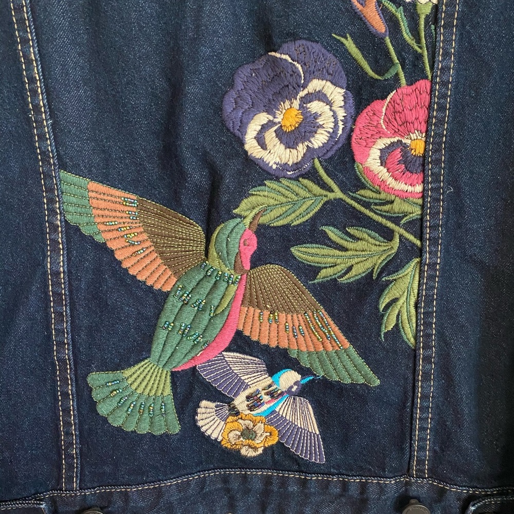 [BLANKNYC] embroidered denim jacket SIZE XS - Picture 11 of 15